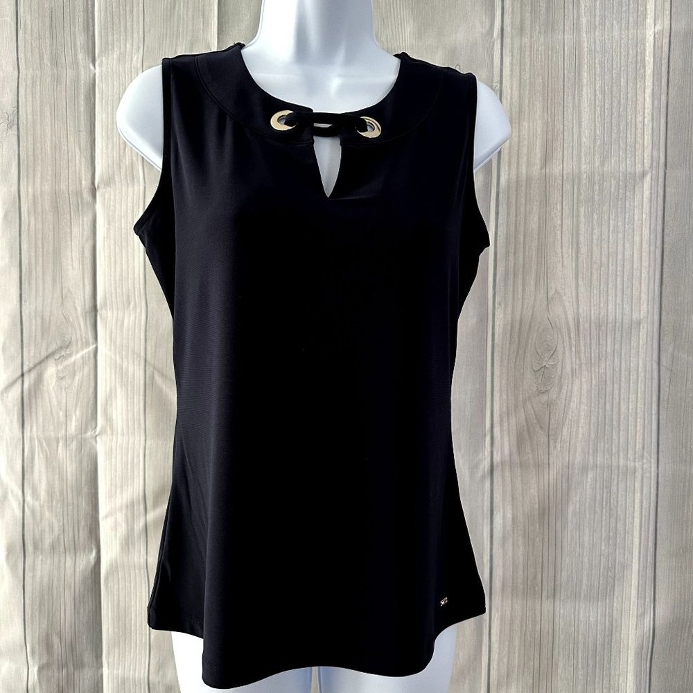 Tommy Hilfiger Womens Sleeveless Top Dark Blue Larges Golden Gromments
